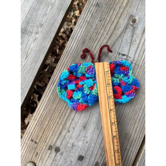 Handcrafted Multicolored Crocheted Butterfly - Picture 6 of 6